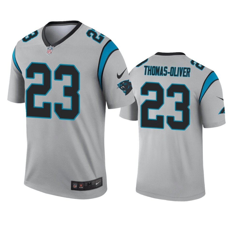 Stantley Thomas-Oliver Carolina Panthers Inverted Legend Silver Game Jersey