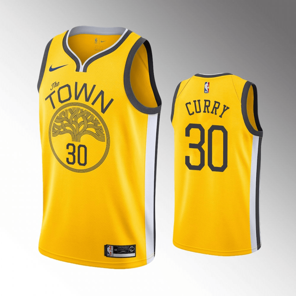 Stephen Curry Golden State Warriors 2020-21 Earned Edition Gold Swingman Jersey
