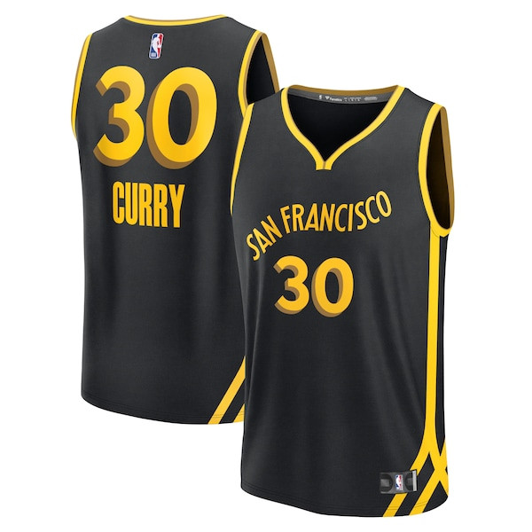 Stephen Curry Golden State Warriors Youth 2023/24 City Edition Fast Break Black Jersey