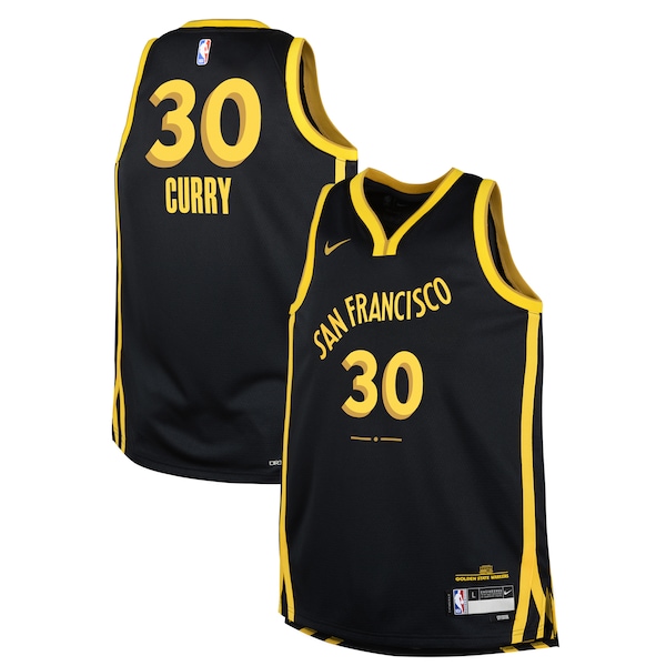 Stephen Curry Golden State Warriors Youth 2023/24 City Edition Swingman Black Jersey