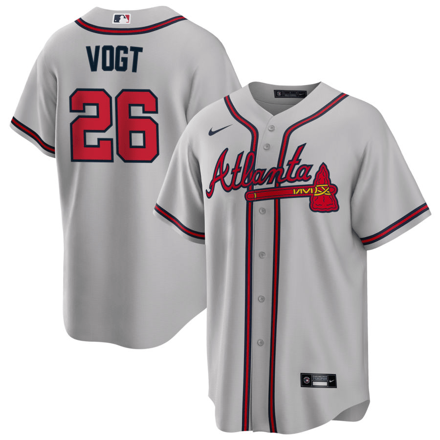 Stephen Vogt Atlanta Braves Road Gray Baseball Player Jersey