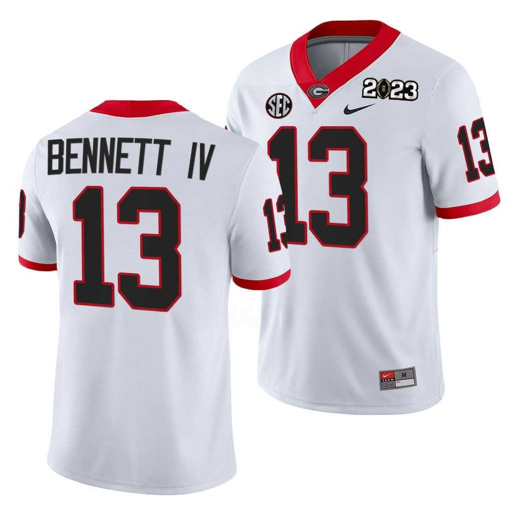 Stetson Bennett IV Georgia Bulldogs 2023 National Championship College White Football Jersey