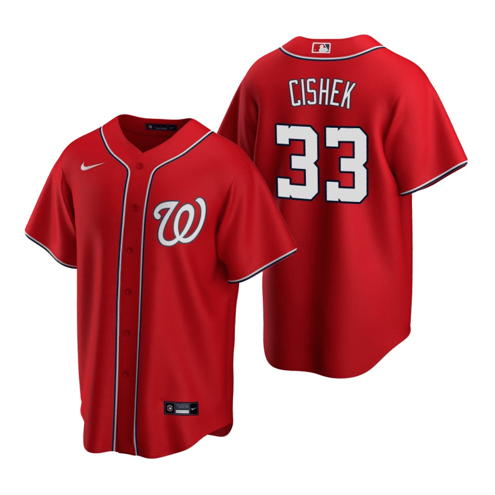 Steve Cishek Washington Nationals Alternate Scarlet Baseball Player Jersey