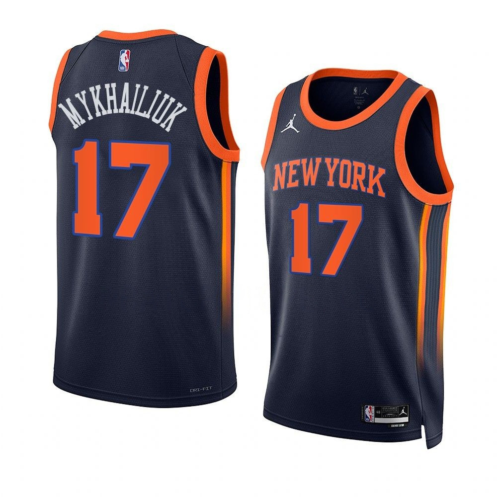 Sviatoslav Mykhailiuk New York Knicks 2022-23 Statement Edition Navy Swingman Jersey