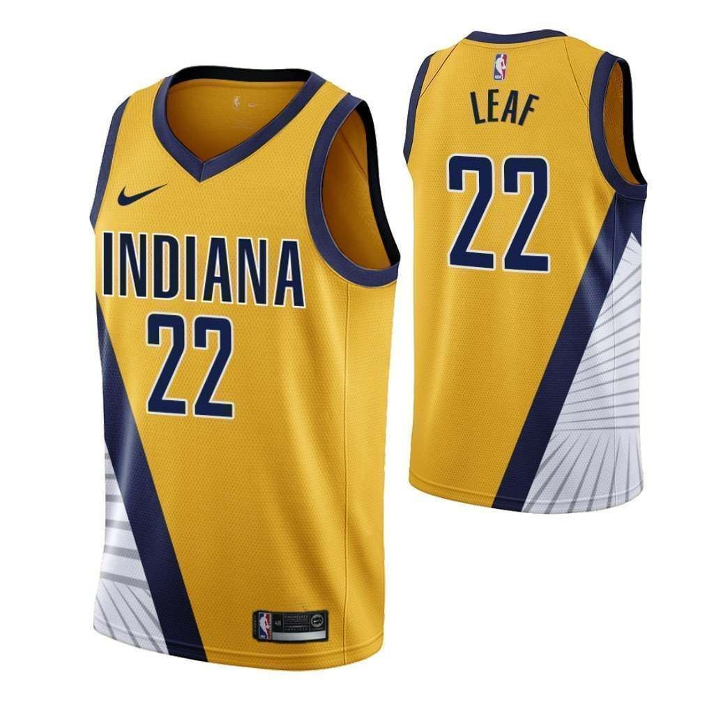 T. J. Leaf Indiana Pacers 2019-20 Statement Yellow Swingman Jersey