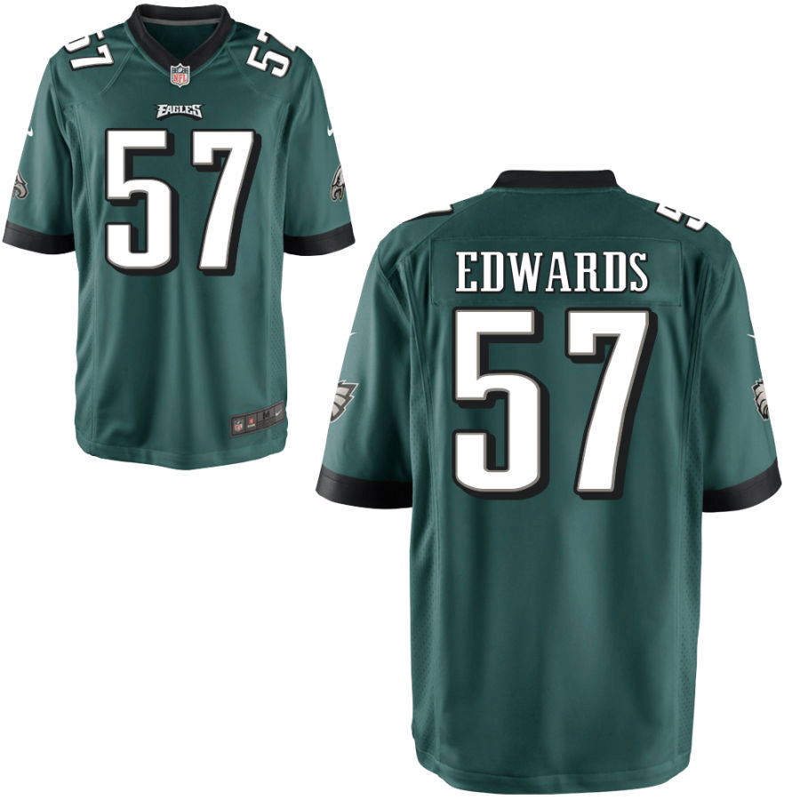 T.J. Edwards Philadelphia Eagles Green Game Jersey