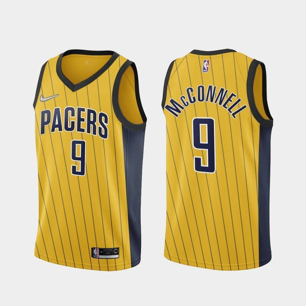 T.J. McConnell Indiana Pacers 2020-21 Earned Edition Yellow Swingman Jersey