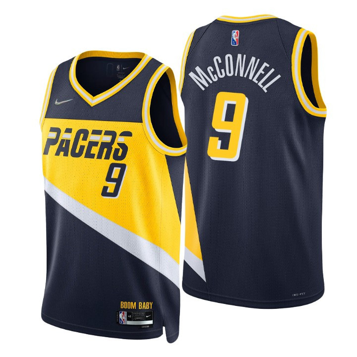 T.J. McConnell Indiana Pacers 2021-22 City Navy Swingman Jersey