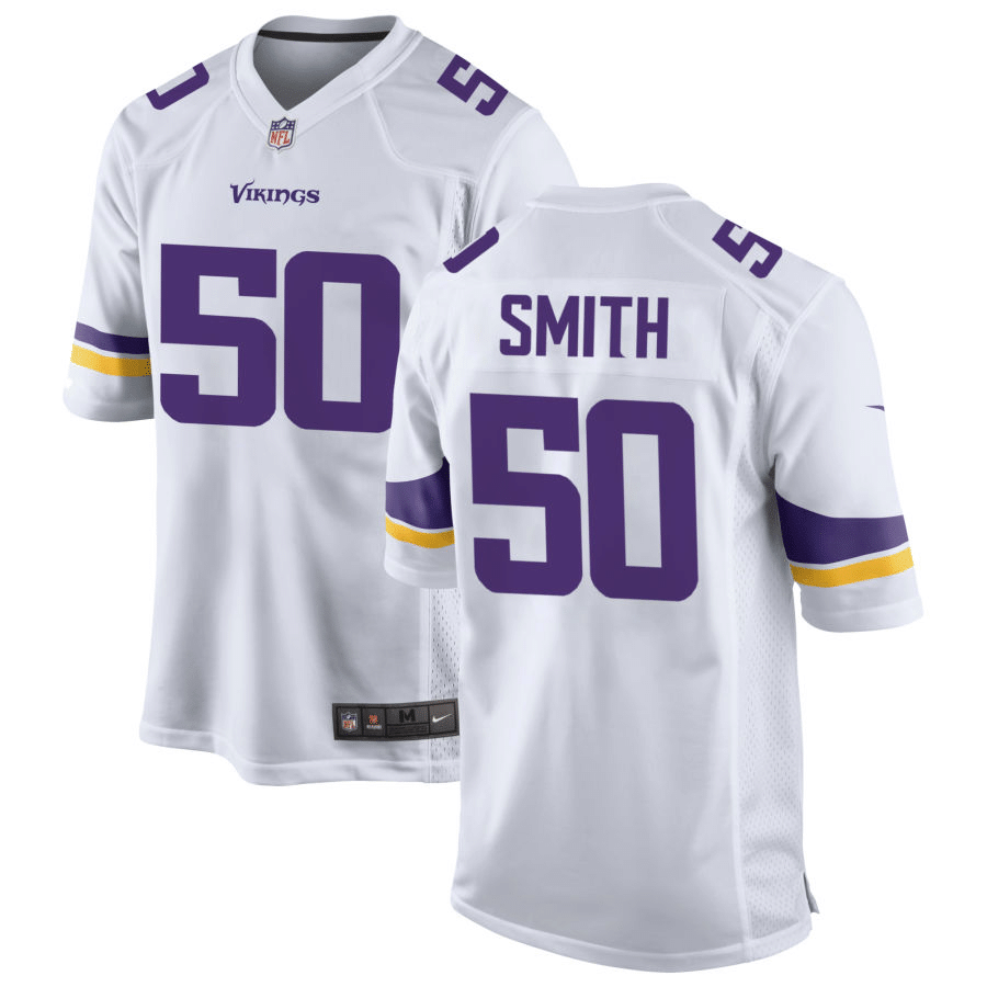 T.J. Smith Minnesota Vikings White Game Jersey