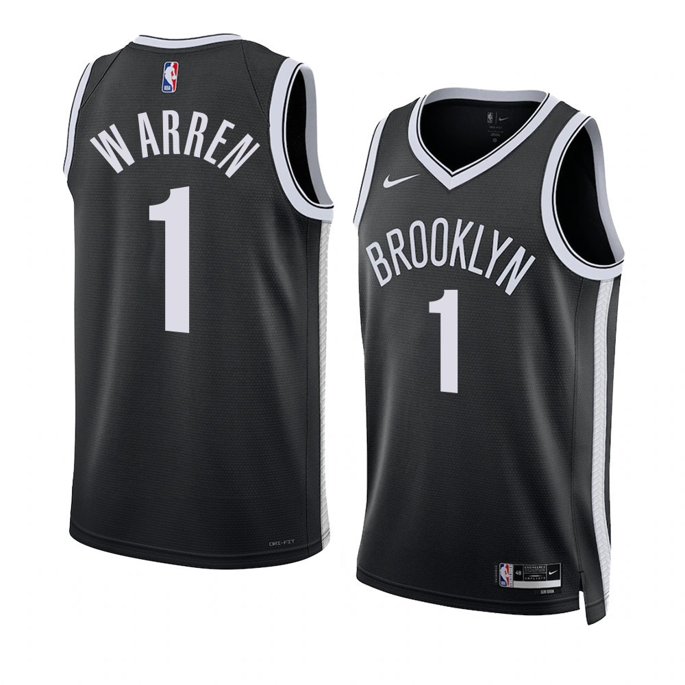 T.J. Warren Brooklyn Nets 2022-23 Icon Edition Black Swingman Jersey