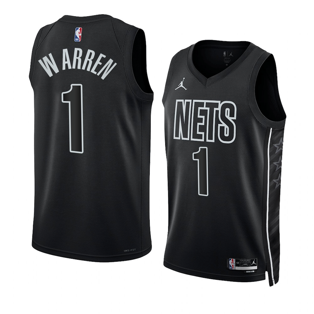 T.J. Warren Brooklyn Nets 2022-23 Statement Edition Black Swingman Jersey