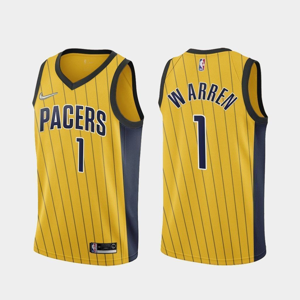 T.J. Warren Indiana Pacers 2020-21 Earned Edition Yellow Swingman Jersey