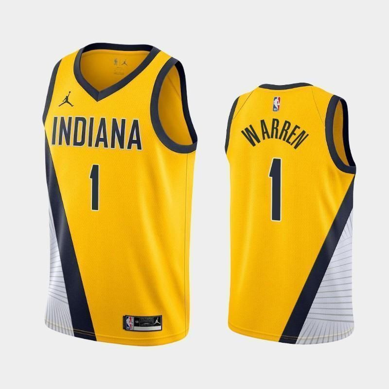 T.J. Warren Indiana Pacers 2020-21 Statement Yellow Swingman Jersey