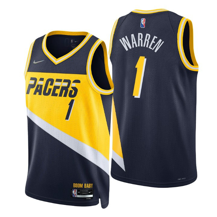 T.J. Warren Indiana Pacers 2021-22 City Navy Swingman Jersey