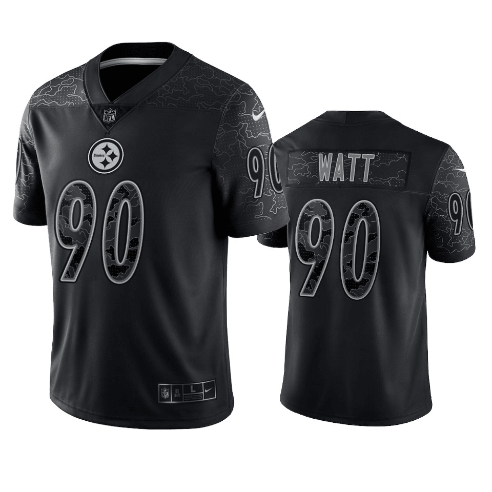 T.J. Watt Pittsburgh Steelers RFLCTV Black Limited Jersey