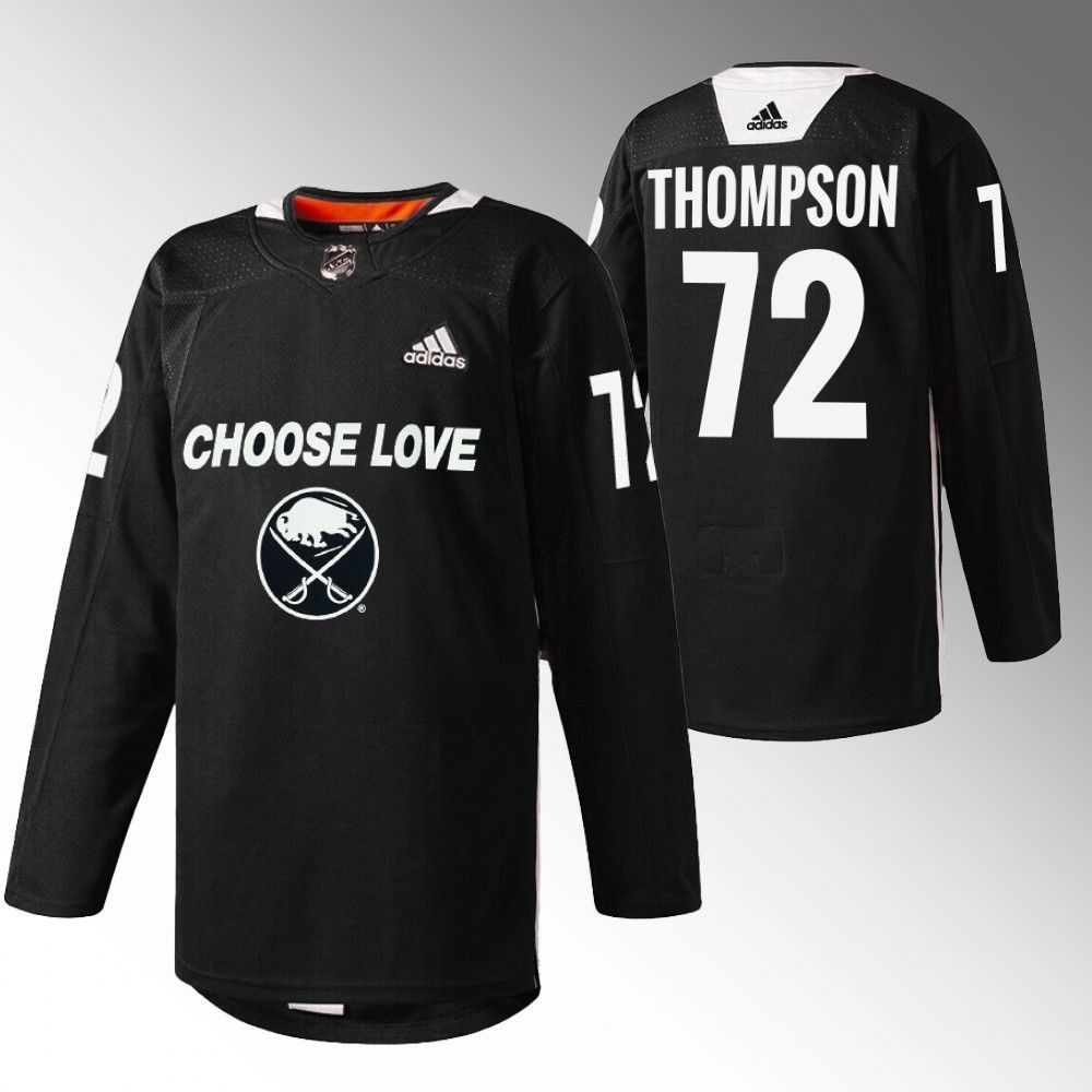 Tage Thompson Buffalo Sabres 2023 Choose Love Night Black Player Swingman Jersey
