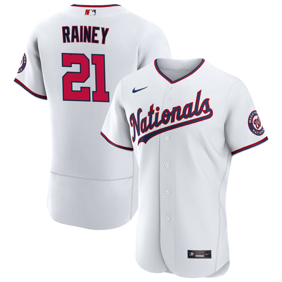 Tanner Rainey Washington Nationals Home White Baseball Player Jersey