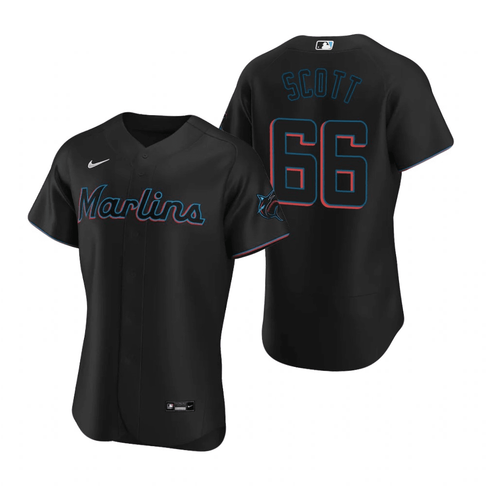 Tanner Scott Miami Marlins Alternate Black Baseball Player Jersey