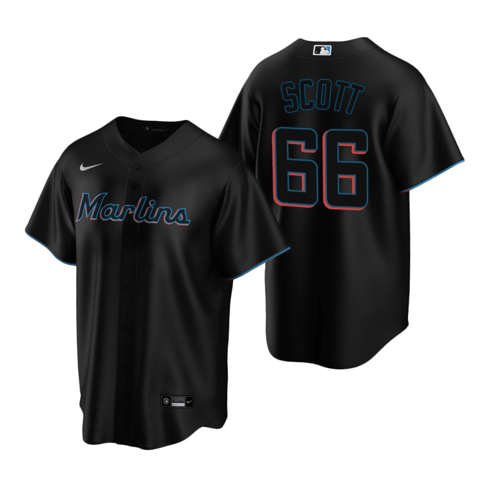 Tanner Scott Miami Marlins Alternate Black Baseball Player Jersey