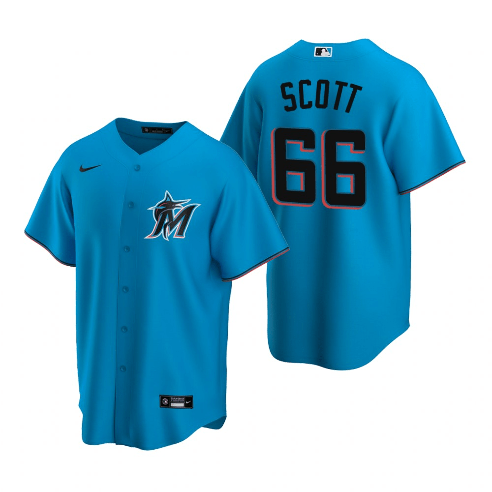 Tanner Scott Miami Marlins Alternate Blue Baseball Player Jersey
