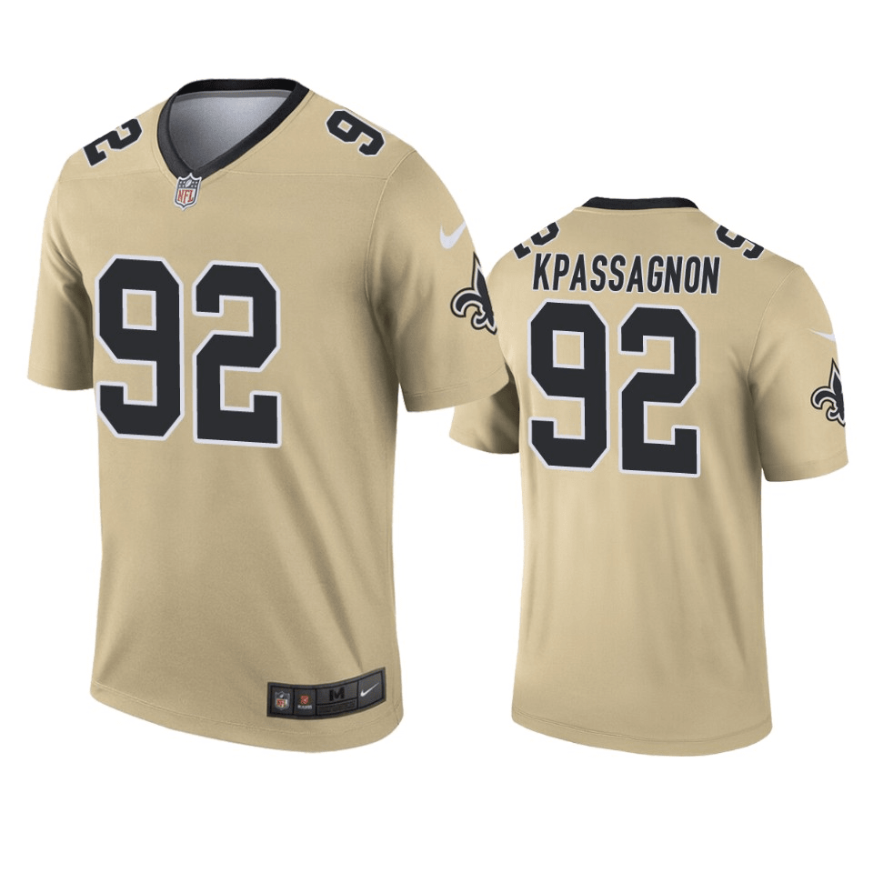 Tanoh Kpassagnon New Orleans Saints Inverted Legend Gold Game Jersey