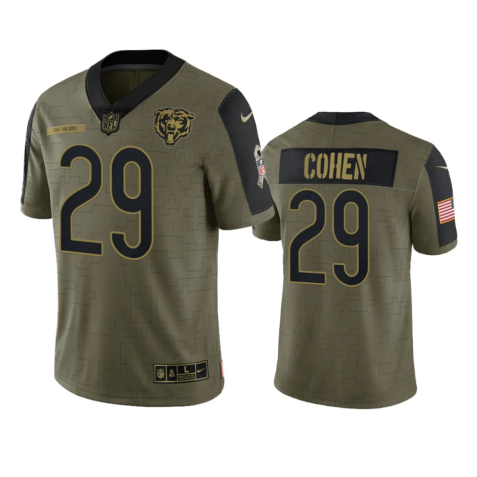 Tarik Cohen Chicago Bears 2021 Salute To Service Limited Jersey