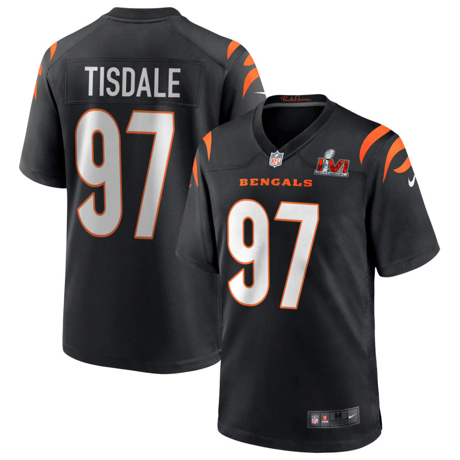 Tariqious Tisdale Cincinnati Bengals 2022 Super Bowl LVI AFC Black Game Jersey