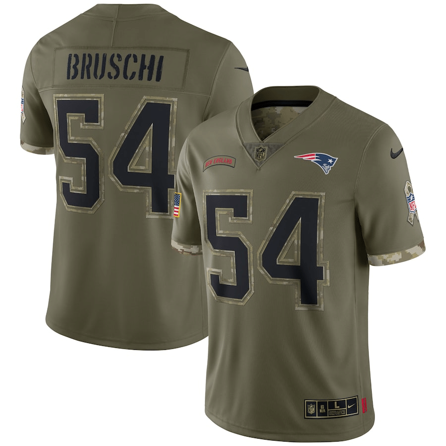 Tedy Bruschi New England Patriots 2022 Salute To Service Limited Jersey