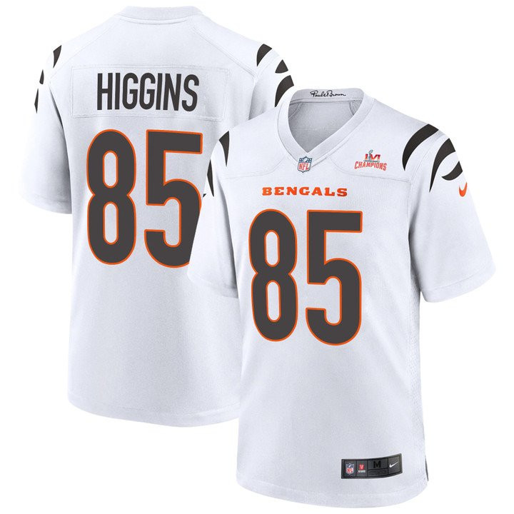 Tee Higgins Cincinnati Bengals 2022 Super Bowl LVI AFC Champions Logo White Game Jersey