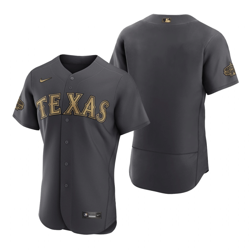 Texas Rangers 2022 All Star Game Charcoal Baseball Player Jersey