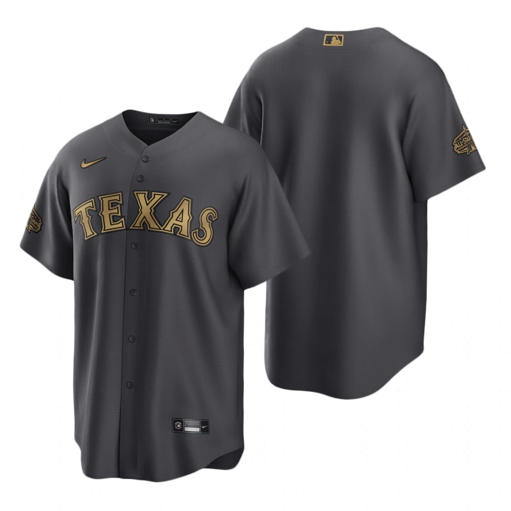 Texas Rangers 2022 All Star Game Charcoal Baseball Player Jersey