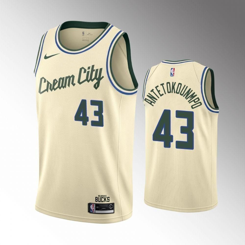Thanasis Antetokounmpo Milwaukee Bucks 2019-20 City Cream Swingman Jersey