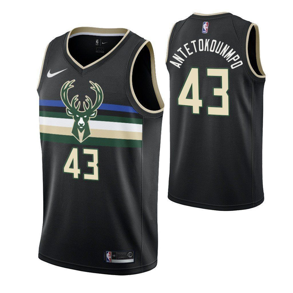 Thanasis Antetokounmpo Milwaukee Bucks 2019-20 Statement Black Swingman Jersey