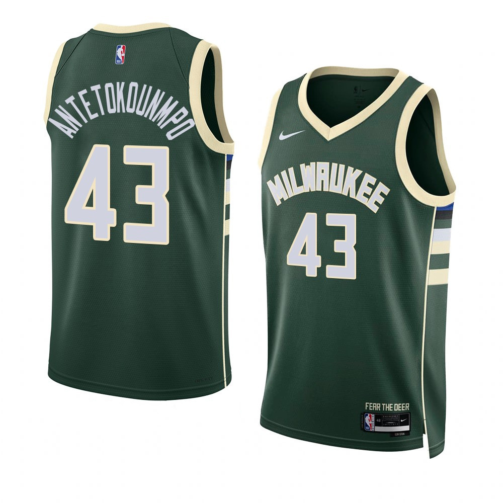 Thanasis Antetokounmpo Milwaukee Bucks 2022-23 Icon Edition Green Swingman Jersey
