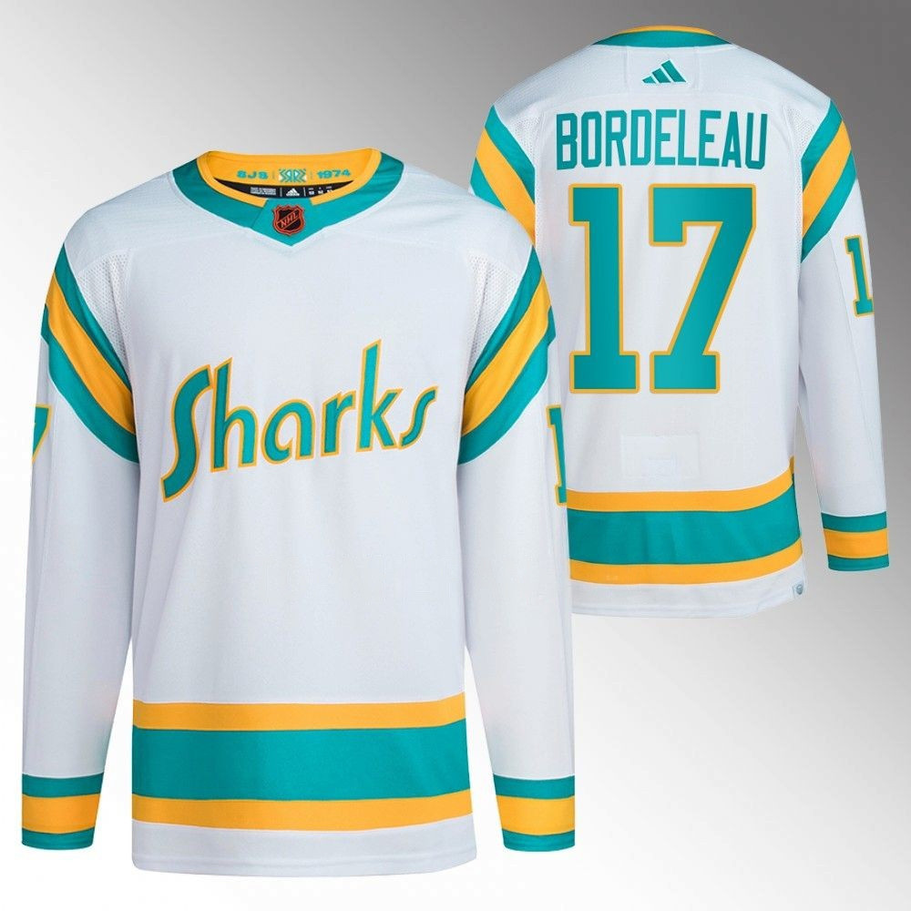 Thomas Bordeleau San Jose Sharks 2022 Reverse Retro White Player Swingman Jersey