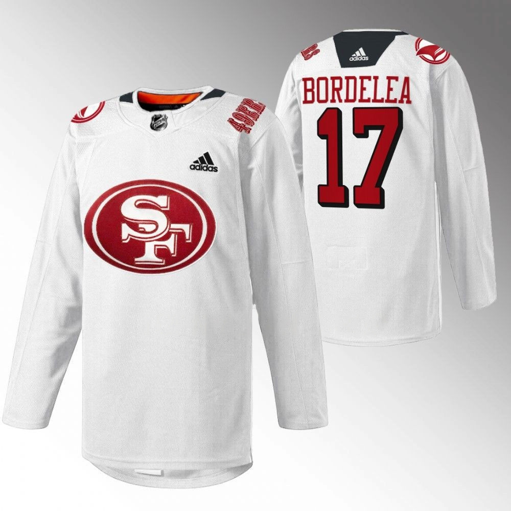 Thomas Bordeleau San Jose Sharks 49er 2022 Mash-Up Warm Up White Player Swingman Jersey