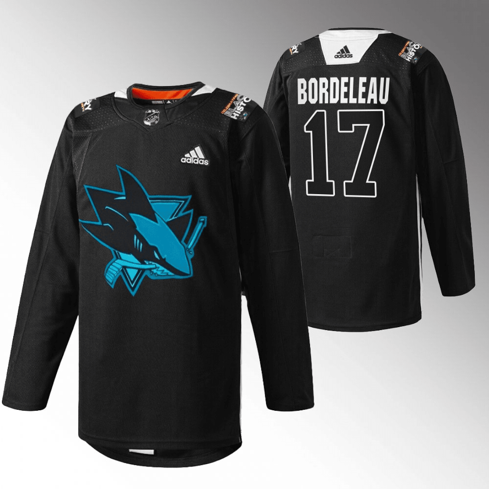 Thomas Bordeleau San Jose Sharks Black History Month Warm Up Black Player Swingman Jersey