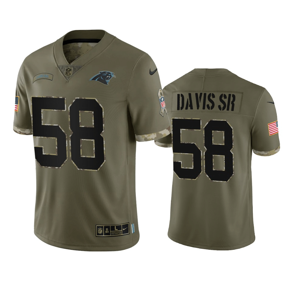 Thomas Davis Sr Carolina Panthers 2022 Salute To Service Limited Jersey