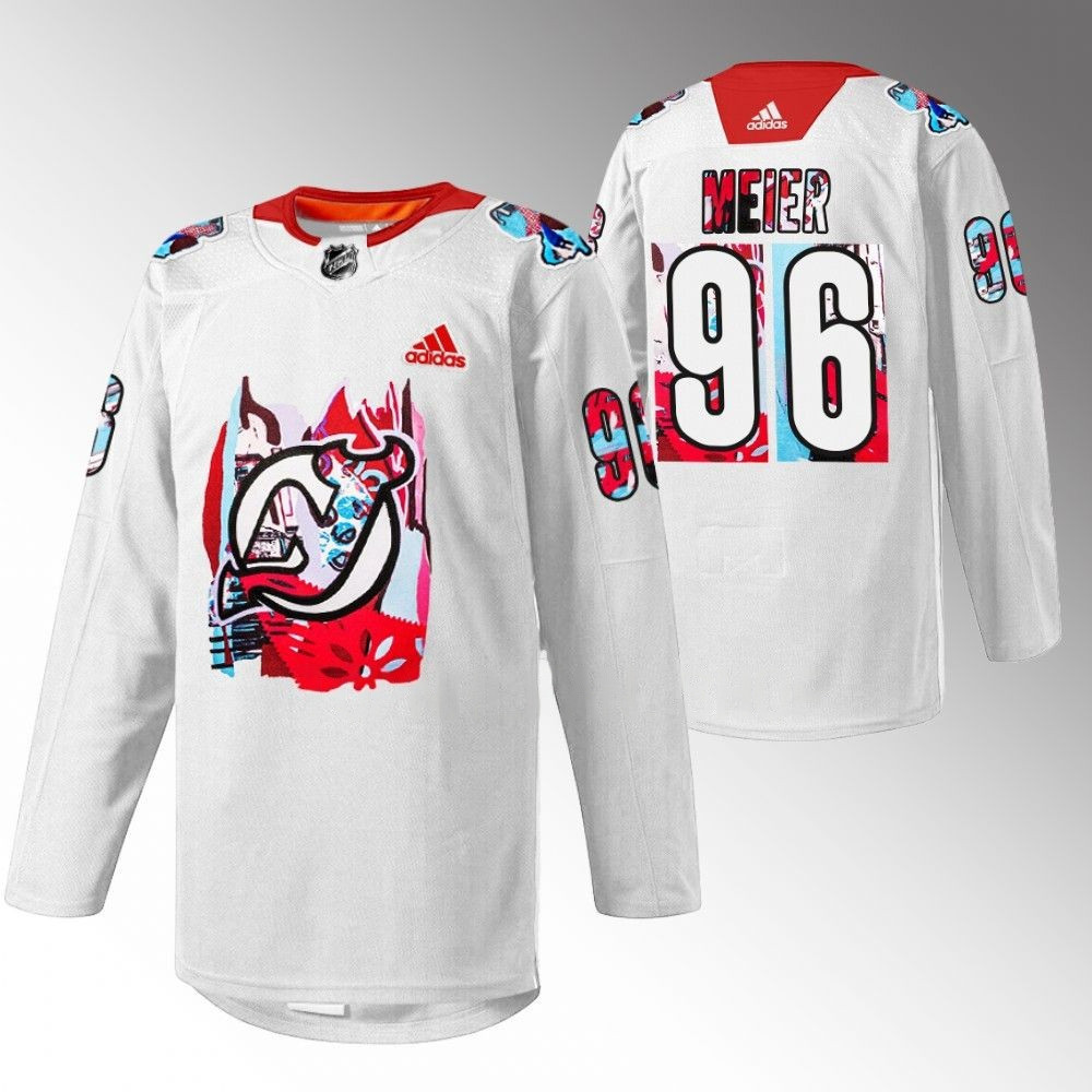 Timo Meier New Jersey Devils 2023 Gender Equality Night White Player Swingman Jersey