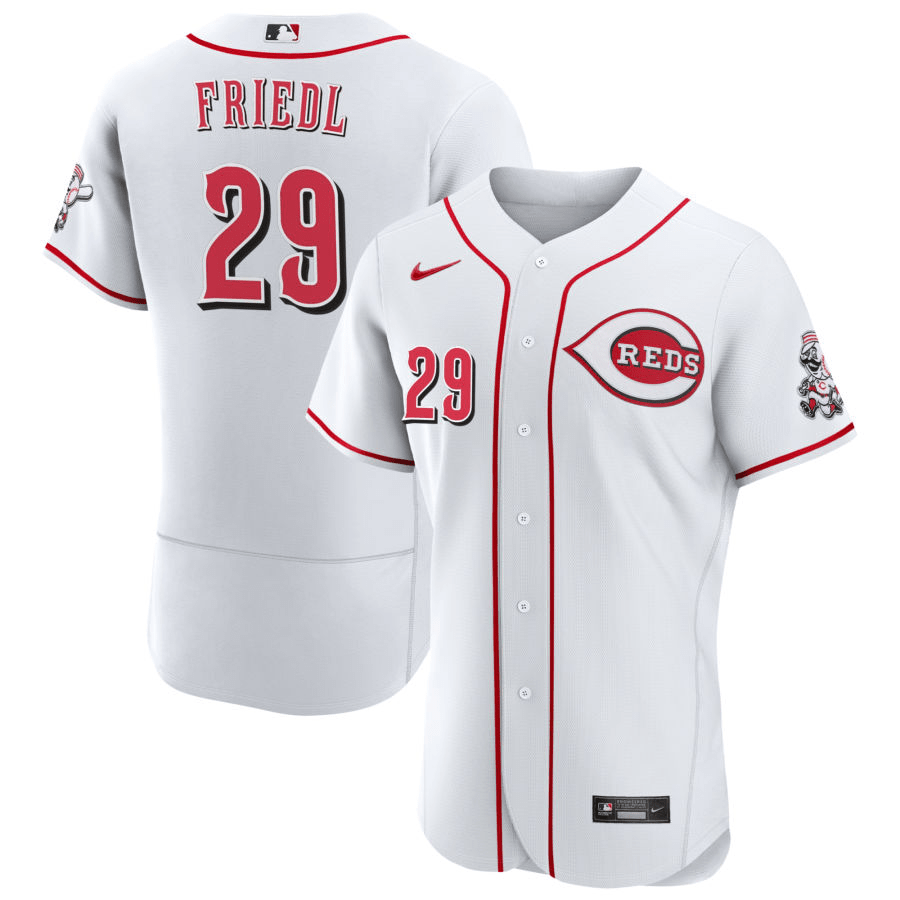 TJ Friedl Cincinnati Reds Home White Baseball Player Jersey