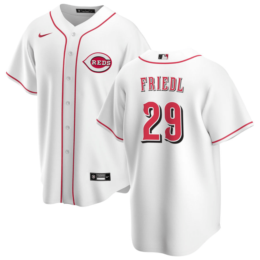 TJ Friedl Cincinnati Reds Home White Baseball Player Jersey