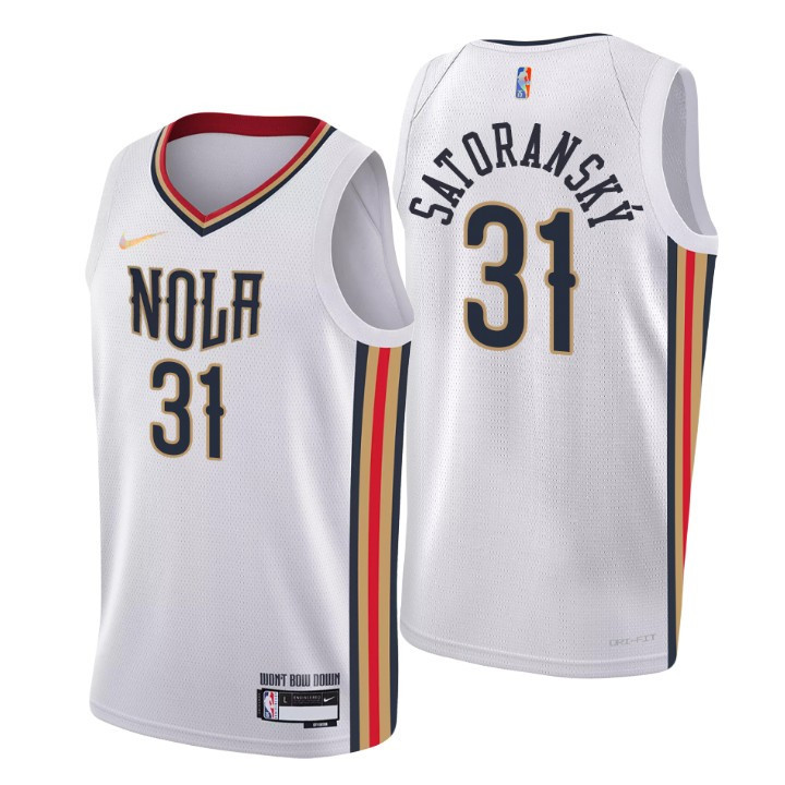 Tomas Satoransky New Orleans Pelicans 2021-22 City White Swingman Jersey