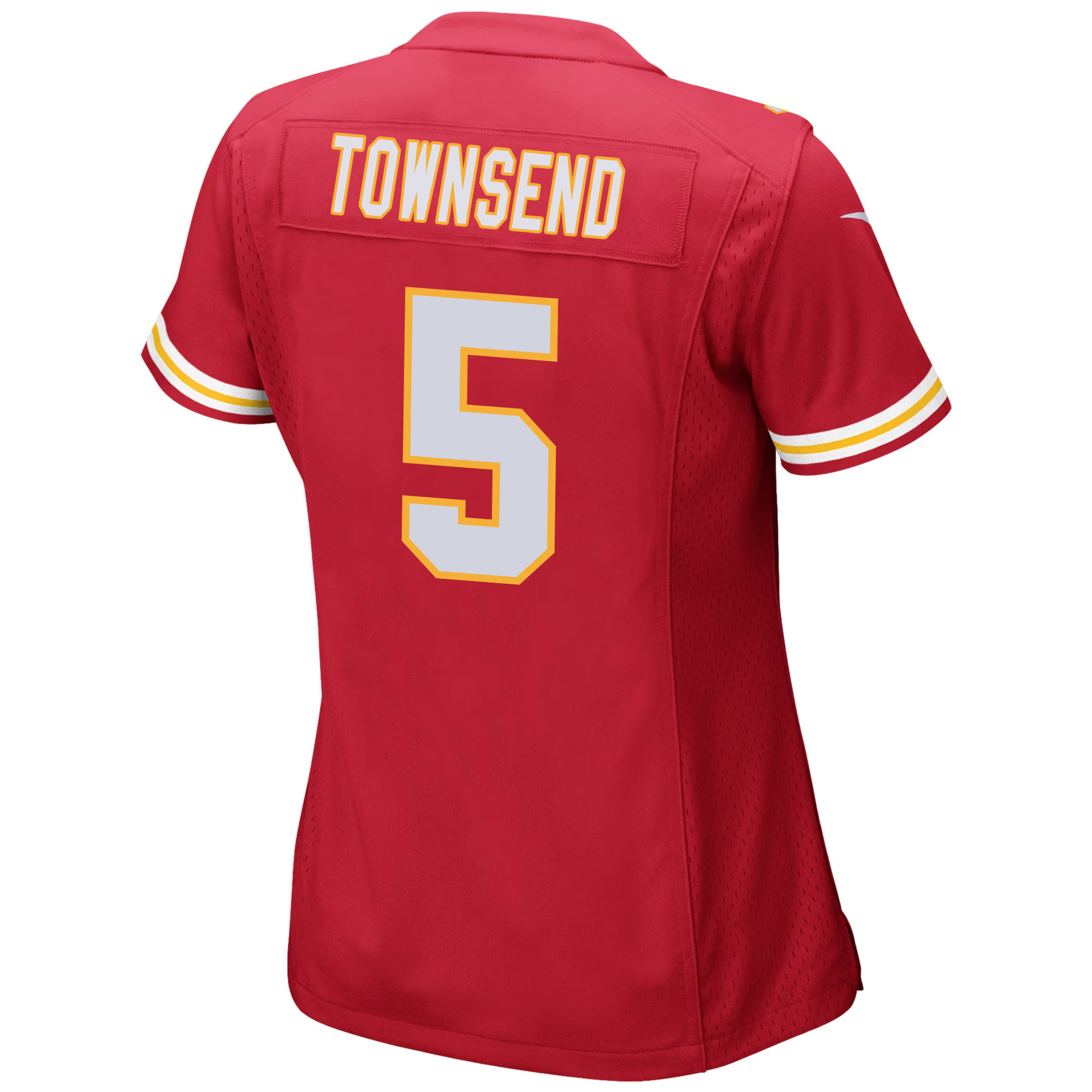 Tommy Townsend 5 Kansas City Chiefs Super Bowl LVIII Champions 4 Stars Patch Game Women Jersey - Red