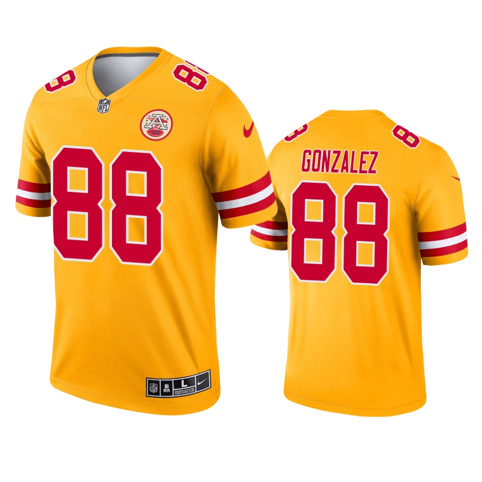 Tony Gonzalez Kansas City Chiefs Inverted Legend Gold Game Jersey