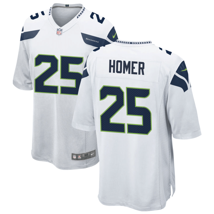 Travis Homer Seattle Seahawks White Game Jersey