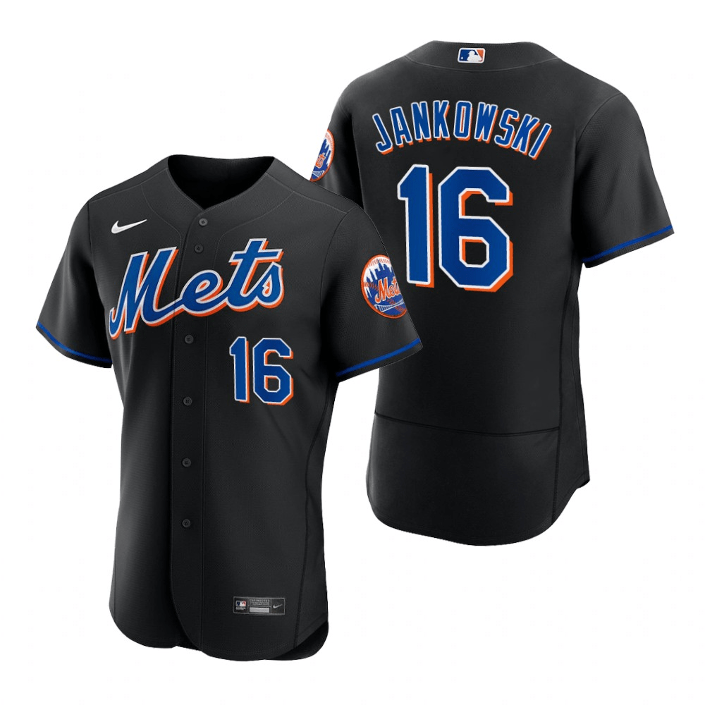 Travis Jankowski New York Mets Alternate Black Baseball Player Jersey