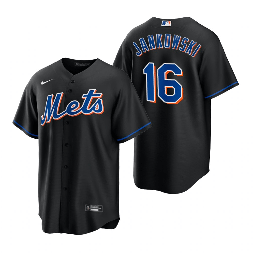 Travis Jankowski New York Mets Alternate Black Baseball Player Jersey