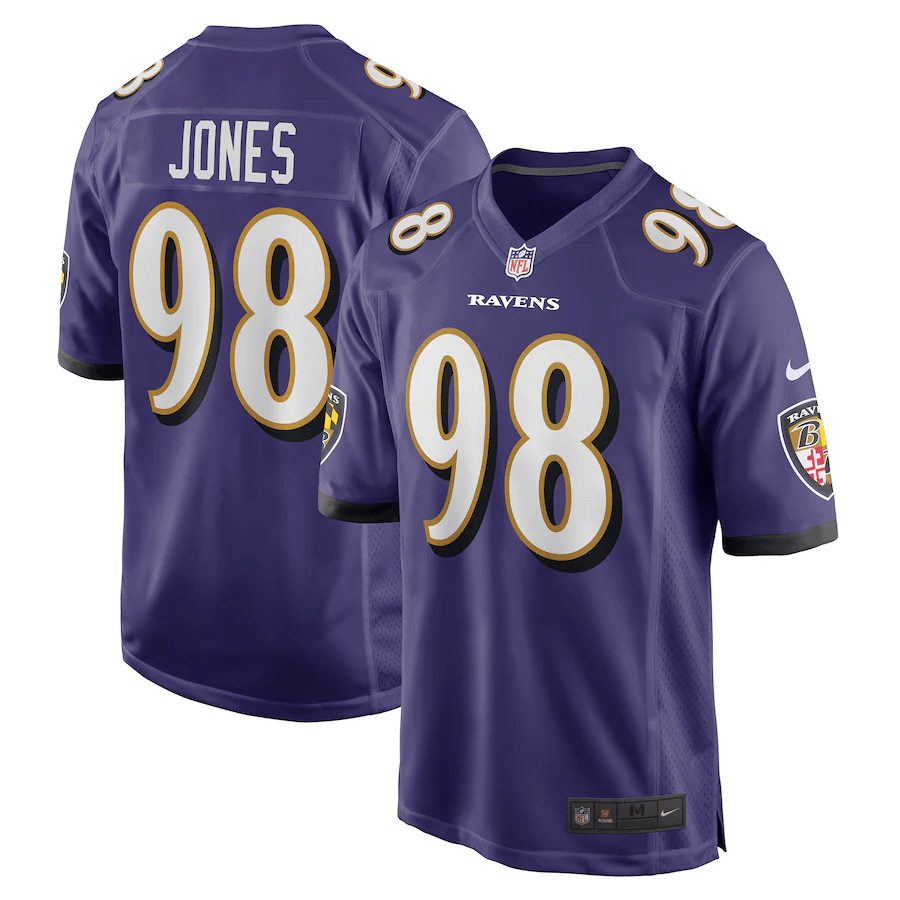 Travis Jones Baltimore Ravens 2022 Purple Game Jersey