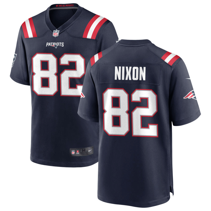 Tre Nixon New England Patriots Navy Game Jersey