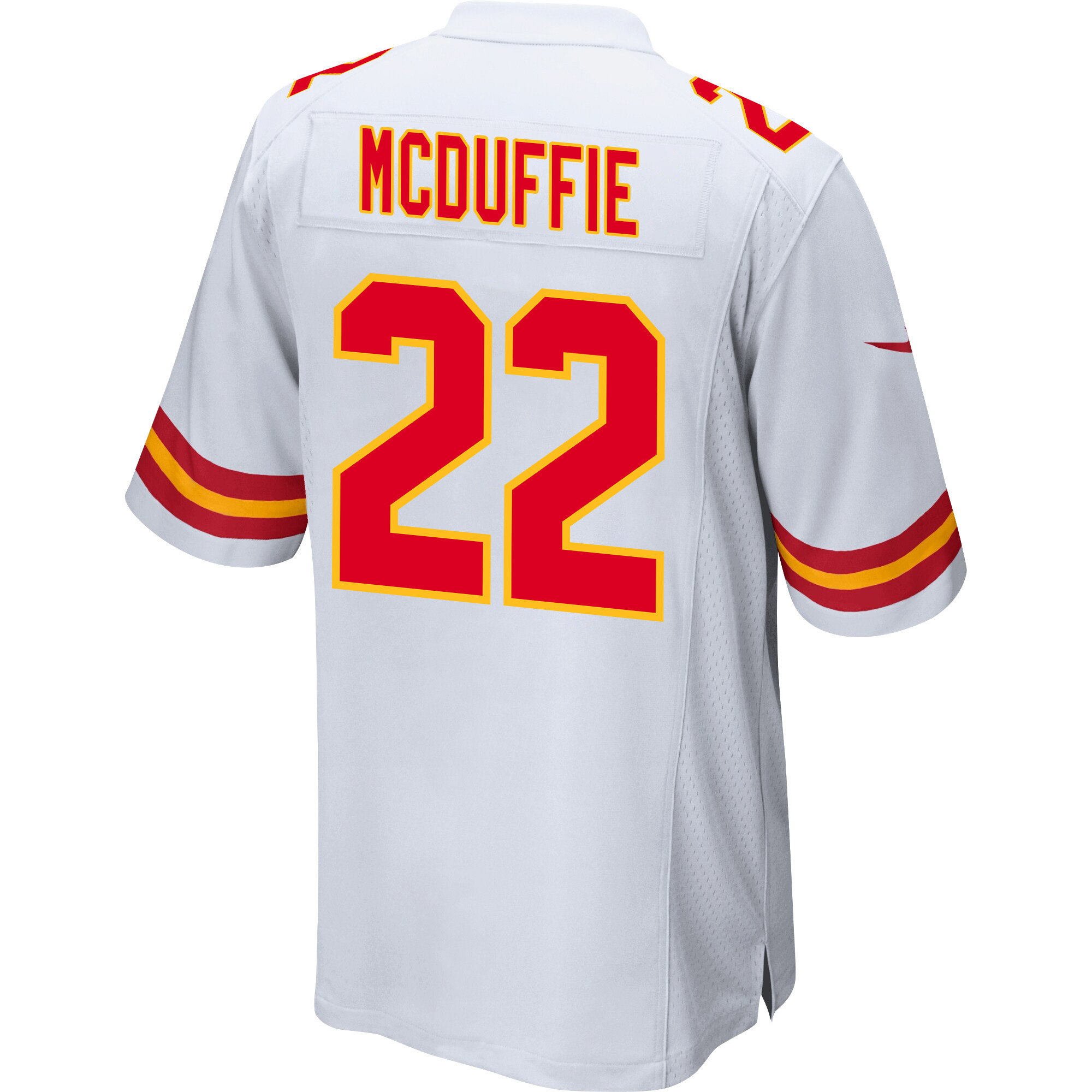 Trent McDuffie 22 Kansas City Chiefs Super Bowl LVIII Champions 4 Stars Patch Game Men Jersey - White